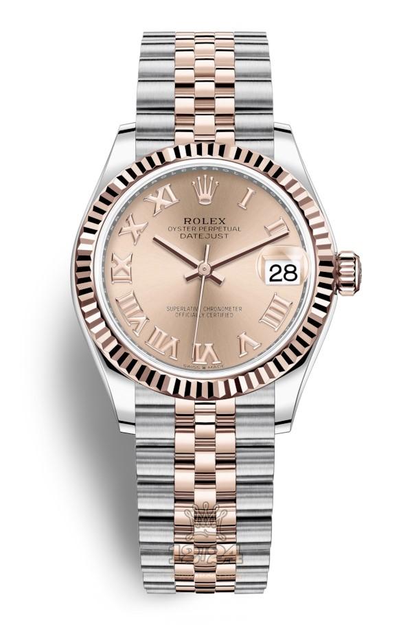 Rolex Datejust Watch 278271-0006 31 mm Stainless steel Pink gold Case Pink Dial