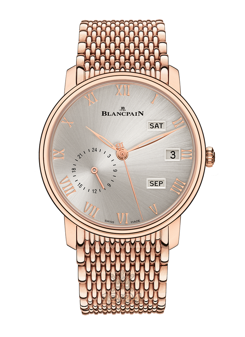 Blancpain Villeret Watch 6670-3642-MMB 40 mm Red gold Case Gray Dial