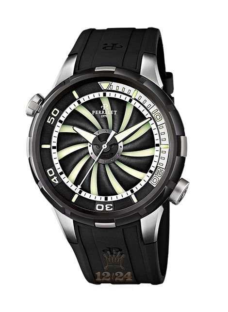 Perrelet Turbine Watch A1067/1 47 mm Stainless steel PVD coating Case Black Dial