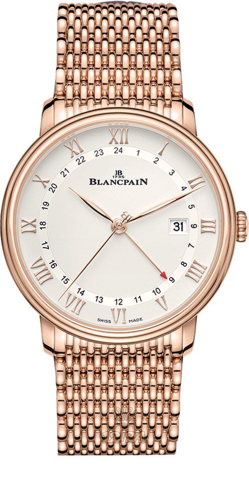 Blancpain Villeret Watch 6662-3642-MMB 40 mm Red gold Case White Dial