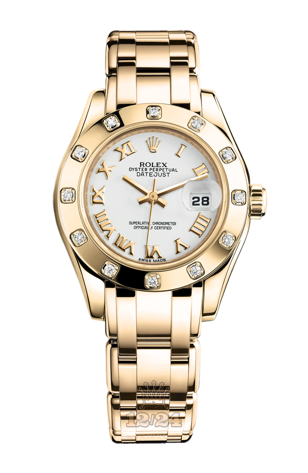 Rolex Lady-Datejust Watch 80318-0054 29 mm Yellow gold Case White Dial