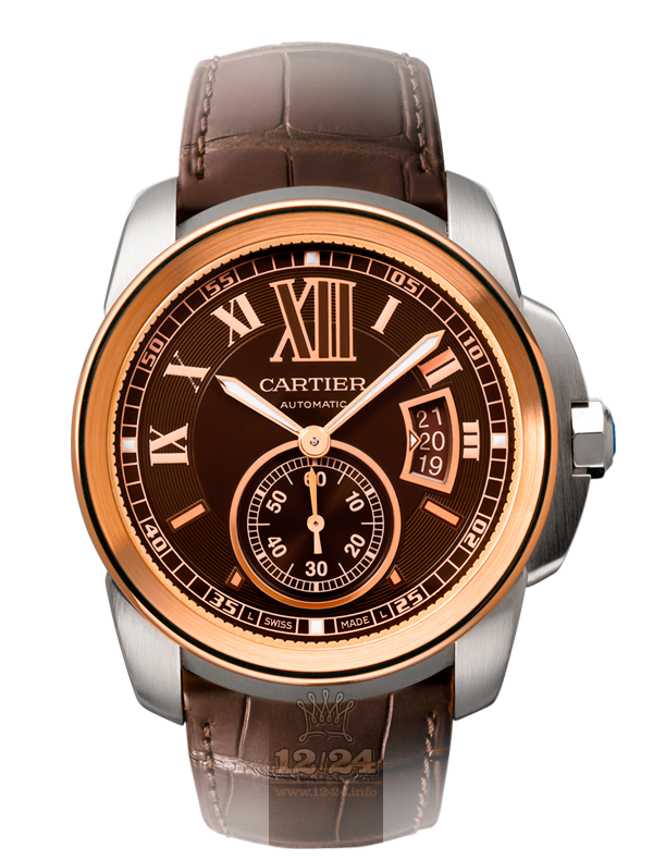 Cartier Calibre de Cartier Watch W7100051 42 mm Steel / Pink gold Case Brown (chocolate) Dial