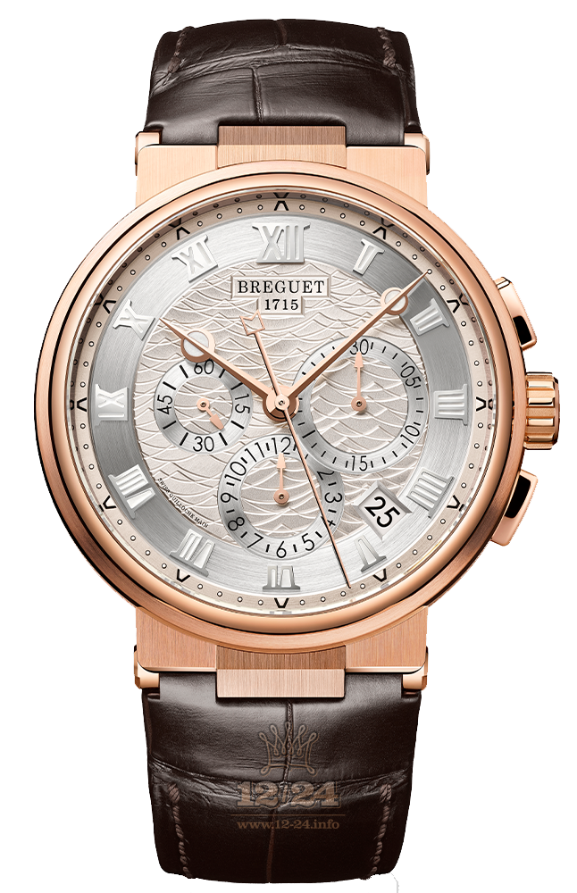 Breguet Marine Watch 5527BR129WV 42 mm Pink gold Case Silver Dial