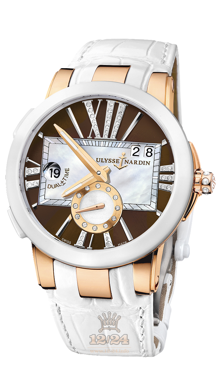 Ulysse Nardin Executive Watch 246-10/30-05 40 mm Pink gold Ceramics Case White Brown (chocolate) Dial