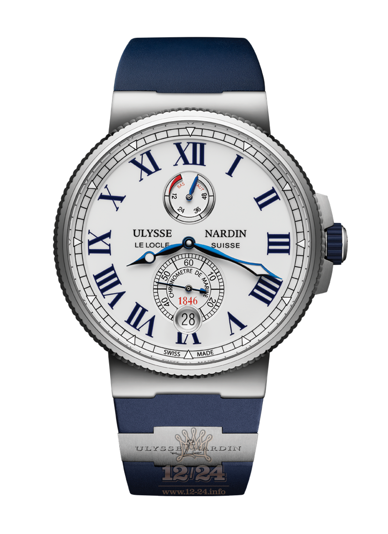 Ulysse Nardin Marine Watch 1183-122-3/40 45 mm Stainless steel Case White Dial