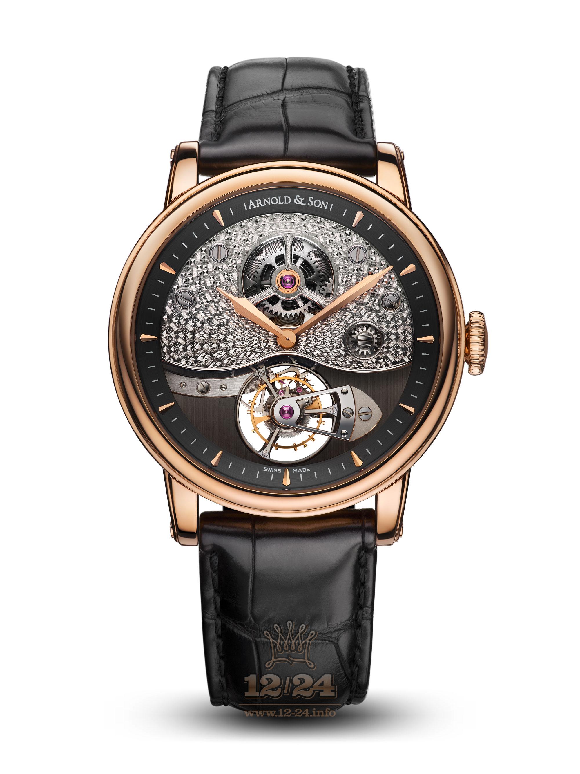 Arnold Son Royal Collection Watch 1SJAP.B04A.C113A 44 mm Pink gold Case Black Silver Dial