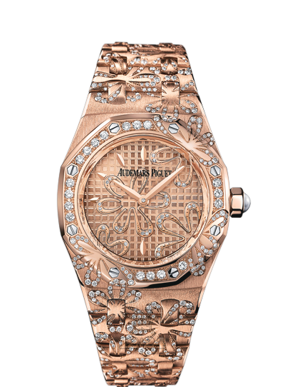 Audemars Piguet Royal Oak Watch 67617OR.ZZ.1235OR.01 33 mm Pink gold Case Golden Dial
