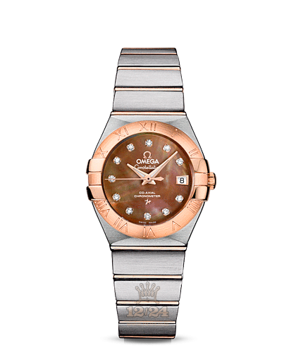 Omega Constellation Watch 123.20.27.20.57.001 27 mm Steel / Pink gold Case Brown (chocolate) Dial