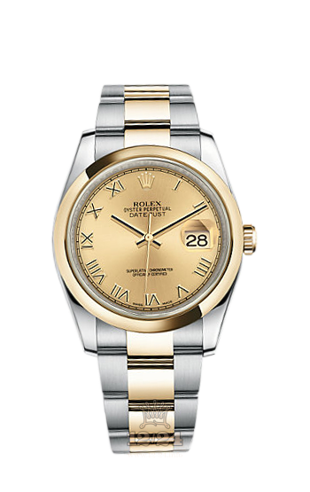 Rolex Datejust Watch 116203-0128 36 mm Steel / Yellow gold Case Golden Dial