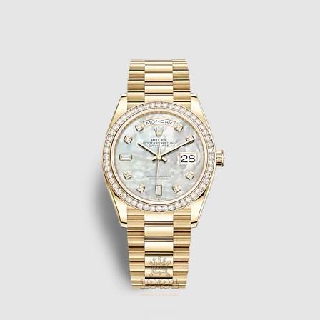 Rolex Day-Date Watch 128348rbr-0017 36 mm Yellow gold Case White Dial
