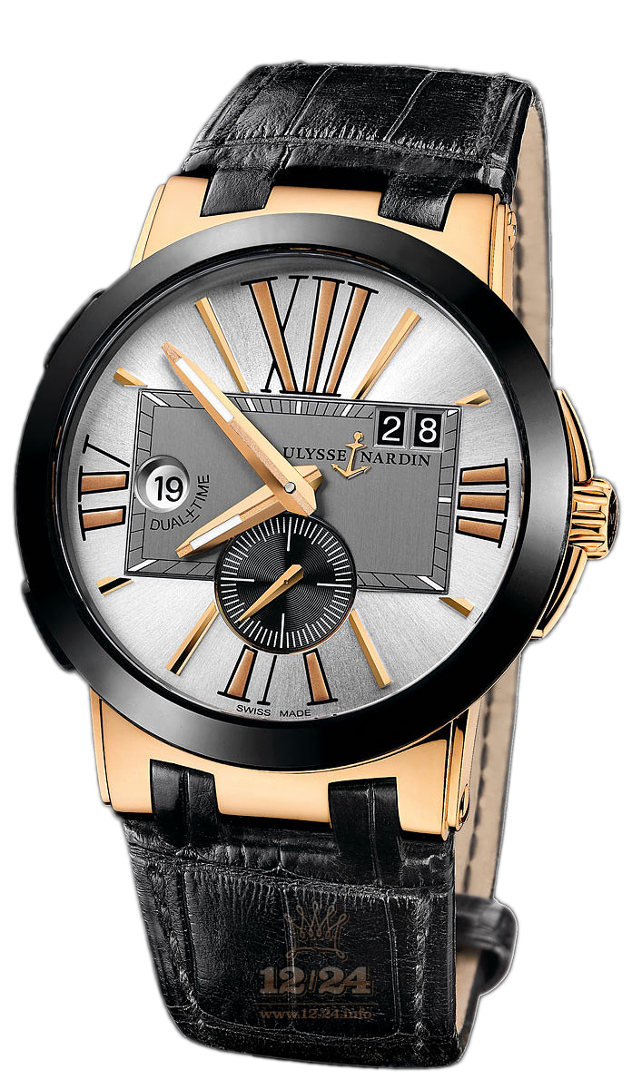 Ulysse Nardin Executive Watch 246-00/421 43 mm Pink gold Ceramics Case Gray Silver Dial