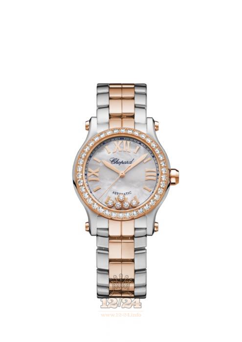 Chopard Happy Sport Watch 278573-6021 30 mm Stainless steel Pink gold Case Gray Dial