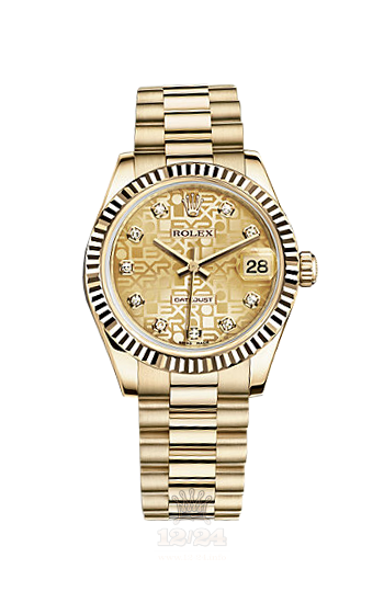 Rolex Datejust Watch 178278-0021 31 mm Yellow gold Case Golden Dial
