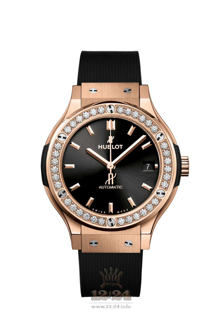 Hublot Classic Fusion Watch 565.OX.1480.RX.1204 38 mm Pink gold Case Black Dial
