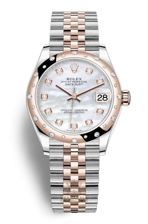 Rolex Datejust Watch 278341rbr-0026 31 mm Stainless steel Pink gold Case White Dial