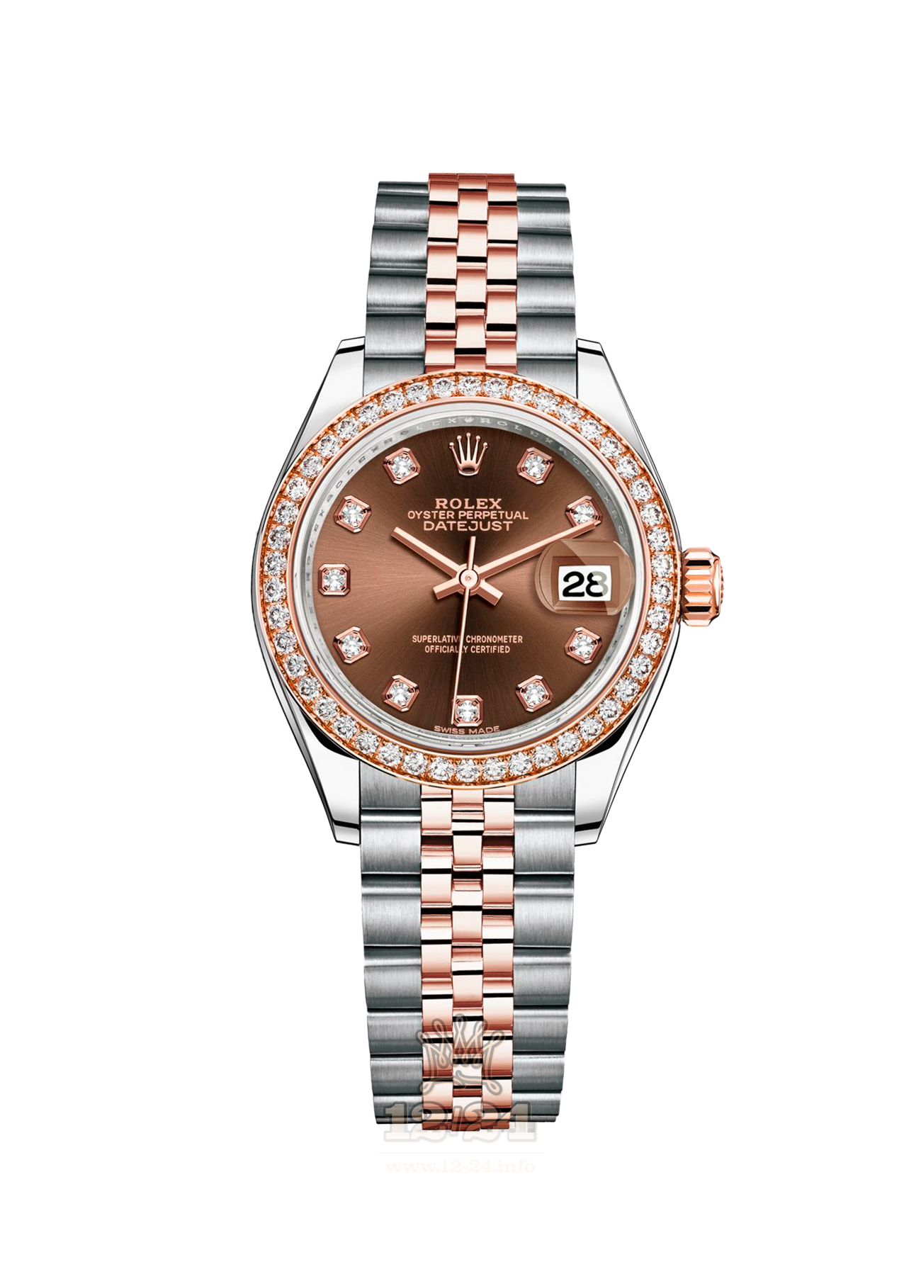 Rolex Datejust Watch 279381rbr-0011 28 mm Steel / Pink gold Case Brown (chocolate) Dial