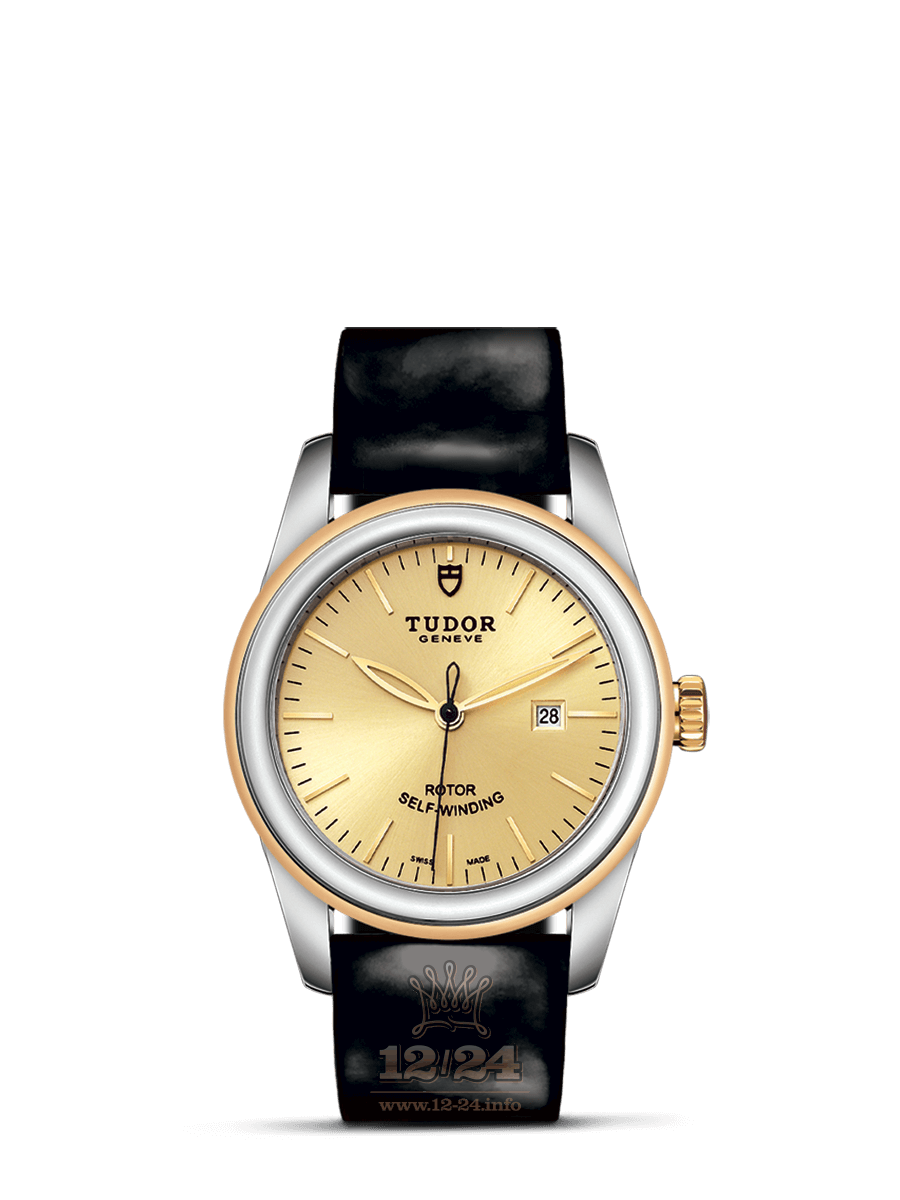 Tudor Glamour Watch M53003-0047 31 mm Stainless steel Yellow gold Case Golden Dial