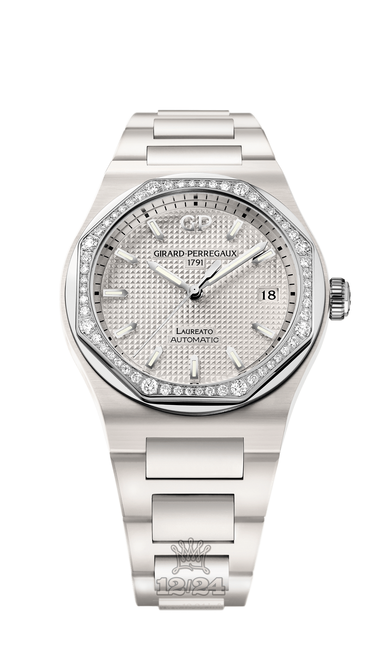 Girard Perregaux Laureato Watch 81005D82A732-32A Ceramics Case White Dial