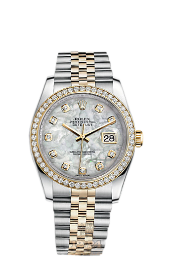 Rolex Datejust Watch 116243-0018 36 mm Steel / Yellow gold Case White Dial