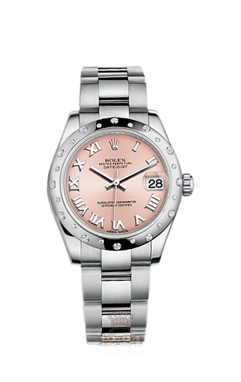 Rolex Lady-Datejust Watch 178344-0012 31 mm Steel / White gold Case Pink Dial