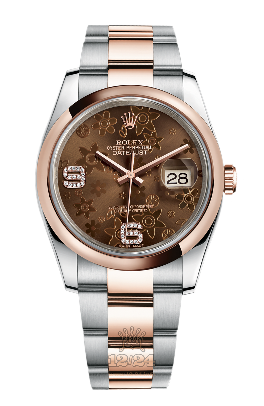 Rolex Datejust Watch 116201-0105 36 mm Steel / Pink gold Case Brown (chocolate) Dial