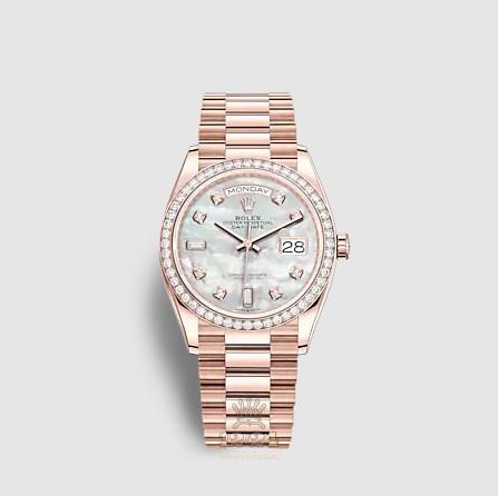 Rolex Day-Date Watch 128345rbr-0028 36 mm Pink gold Case White Dial
