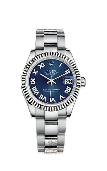 Rolex Datejust Watch 178274-0080 31 mm Steel / White gold Case Dark blue Dial