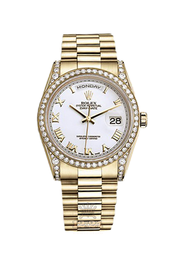 Rolex Day-Date Watch 118388-0082 36 mm Yellow gold Case White Dial