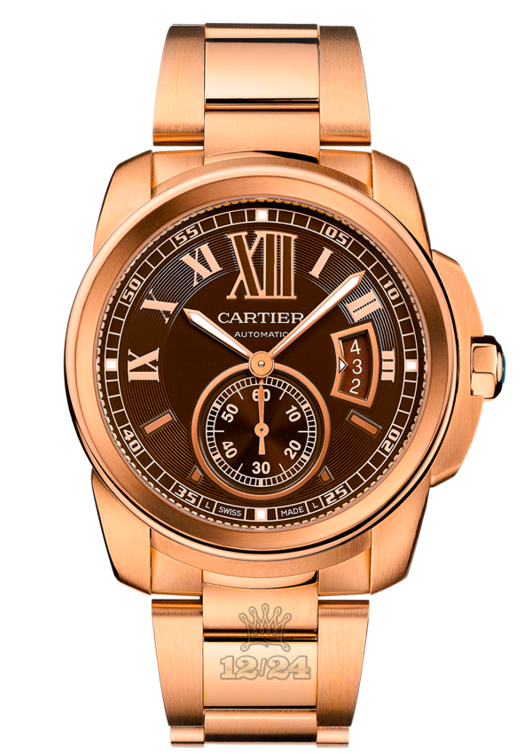 Cartier Calibre de Cartier Watch W7100040 42 mm Pink gold Case Brown (chocolate) Dial