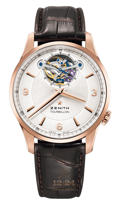 Zenith Elite Watch 18.2192.4041/01.C498 40 mm Pink gold Case Silver Dial
