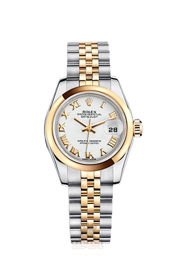 Rolex Lady-Datejust Watch 179163-0140 26 mm Steel / Yellow gold Case White Dial