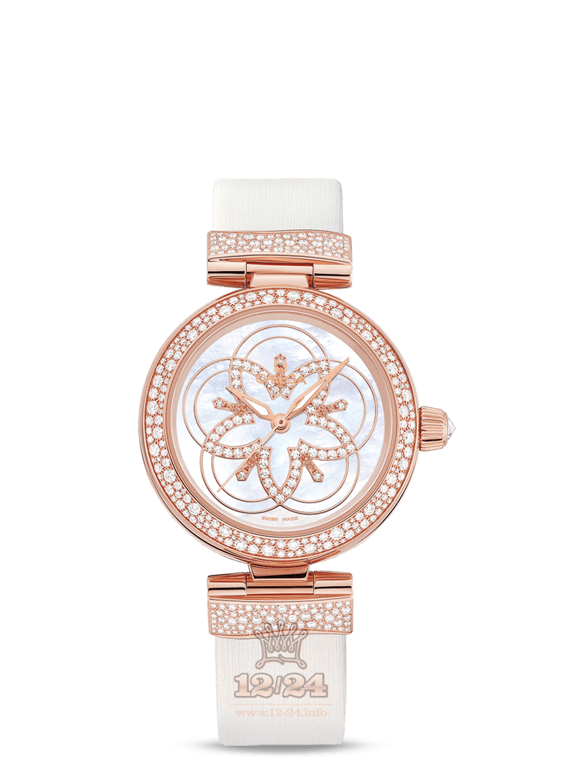 Omega Ladymatic Watch 425.67.34.20.55.009 34 mm Pink gold Case White Dial