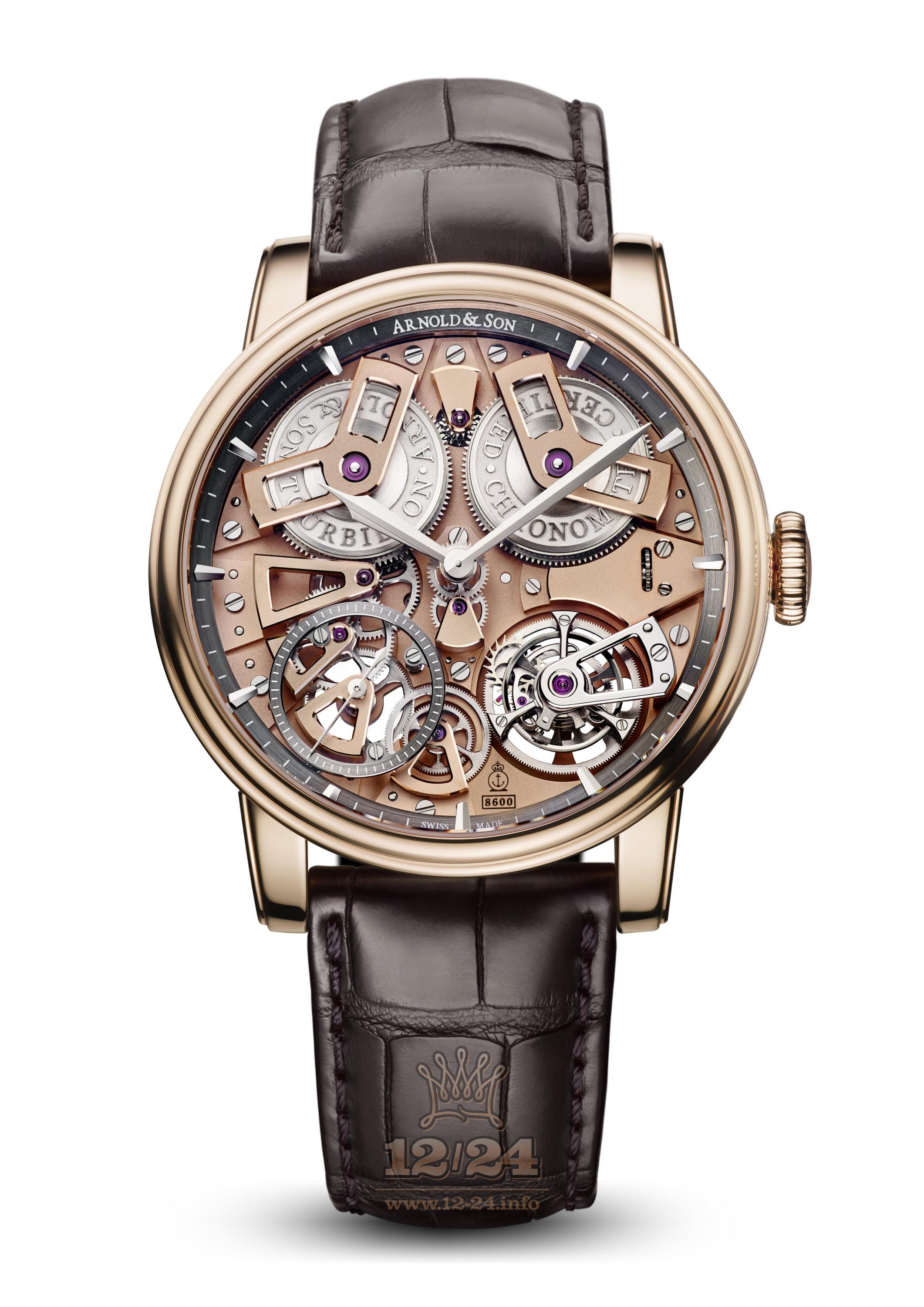 Arnold Son Royal Collection Watch 1ETAR.G01A.C112A Red gold Case Golden Dial