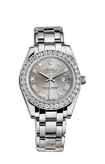 Rolex Pearlmaster Watch 81299-0023 34 mm White gold Case Gray Silver Dial