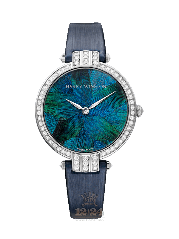 Harry Winston The Premier Collection Watch PRNQHM36WW006 36 mm White gold Case Dark blue Green Dial