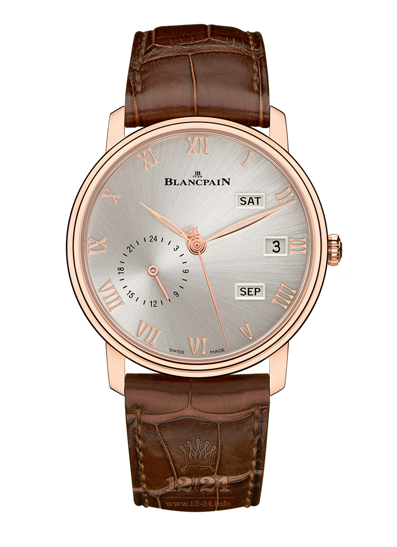 Blancpain Villeret Watch 6670-3642-55 40 mm Red gold Case Gray Dial