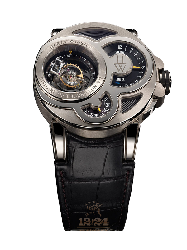 Harry Winston Histoire de Tourbillon Watch HCOMDT48WW001 48 mm White gold Case Black Dial