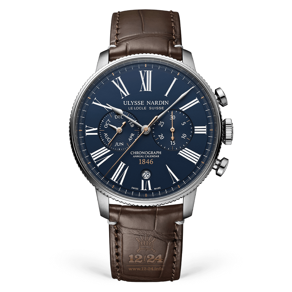 Ulysse Nardin Marine Watch 1533-320LE-3A-175/1A 44 mm Stainless steel Case Dark blue Dial