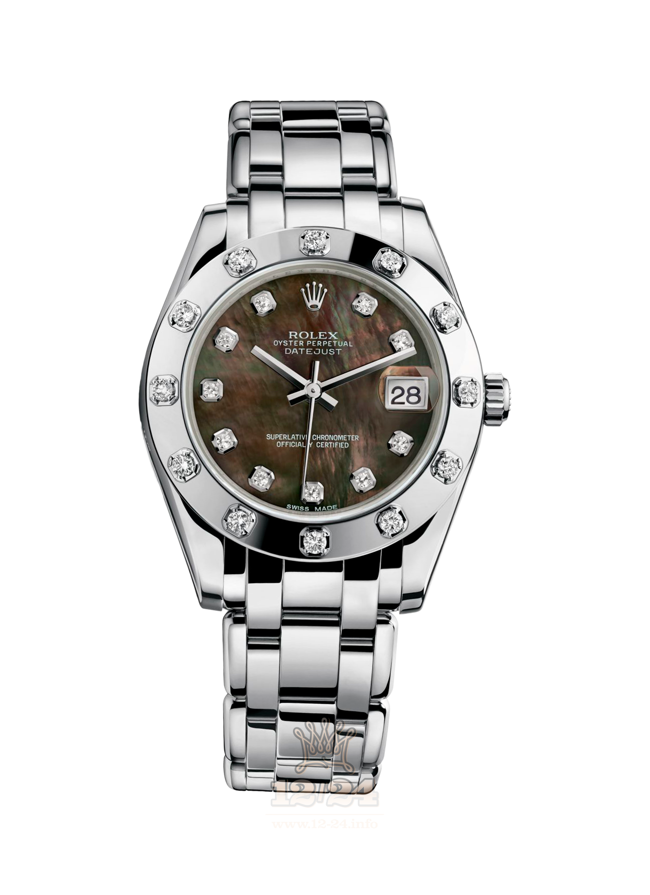 Rolex Pearlmaster Watch 81319-0005 34 mm White gold Case Black Dial