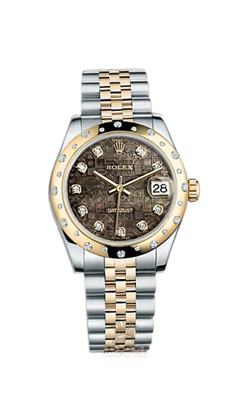 Rolex Lady-Datejust Watch 178343-0027 31 mm Steel / Yellow gold Case Black Dial