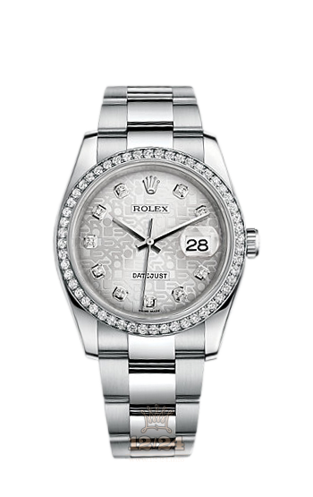 Rolex Datejust Watch 116244-0024 36 mm Steel / White gold Case Silver Dial