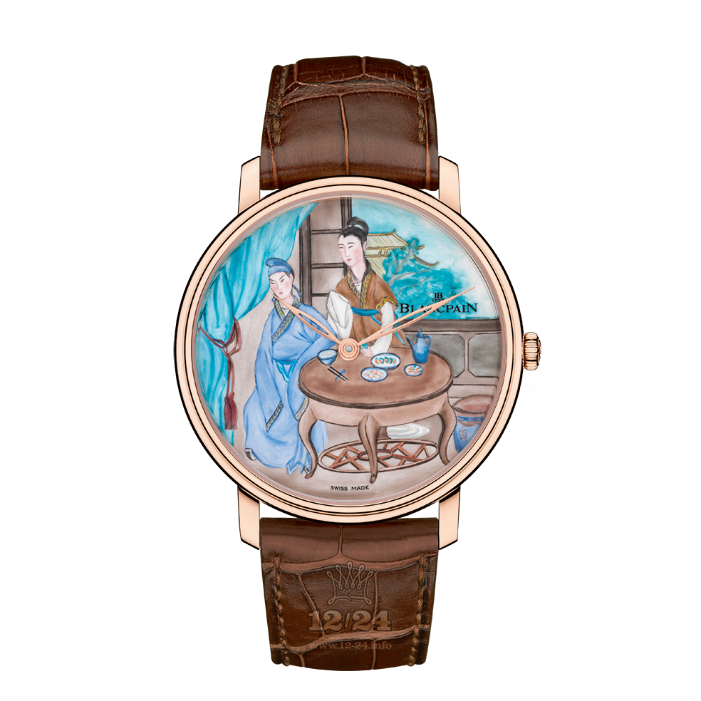 Blancpain Villeret Watch 6615C-3631-55B-2 36 mm Pink gold Case Painted Dial