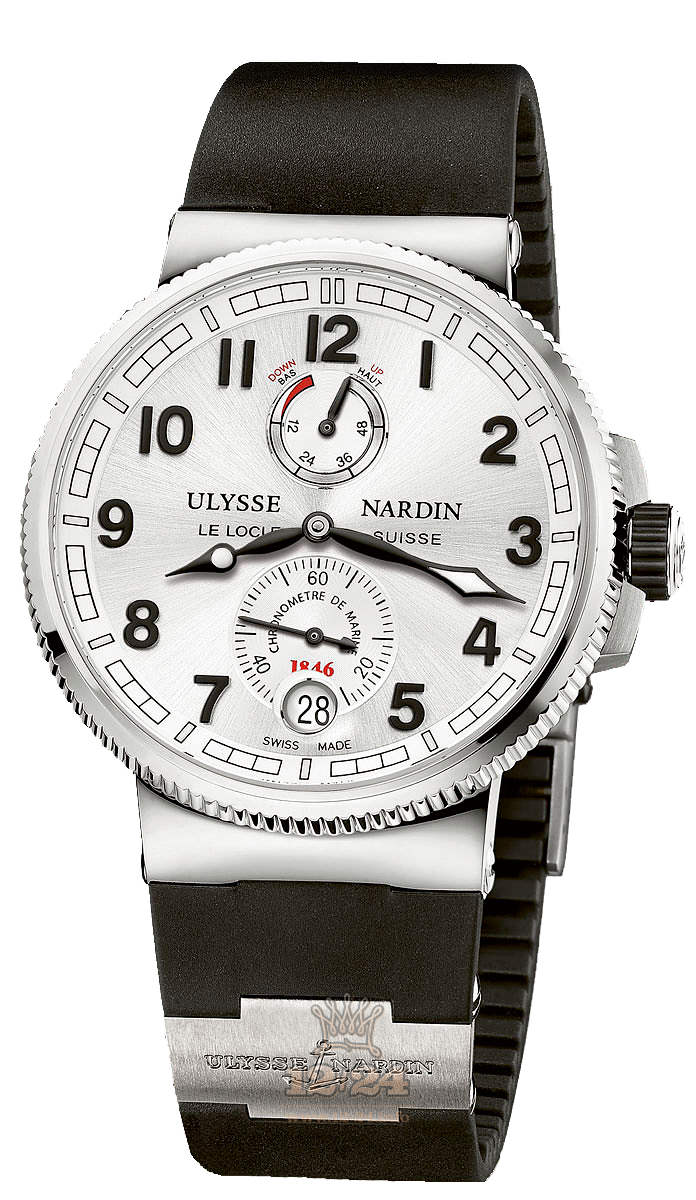 Ulysse Nardin Marine Watch 1183-126-3/61 43 mm Stainless steel Titanium Case Silver Dial