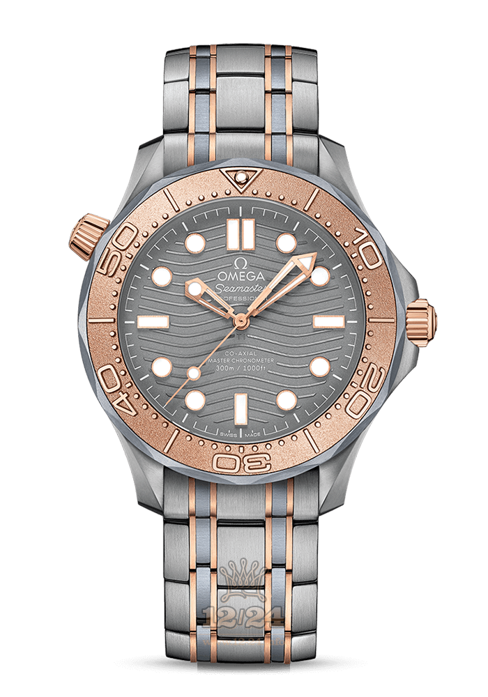 Omega Diver 300 M Watch 210.60.42.20.99.001 42 mm Pink gold Titanium Case Gray Dial