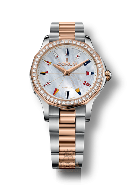 Corum Admiral Watch A400/02902 32 mm Steel / Pink gold Case White Dial