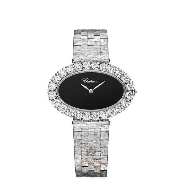 Chopard L Heure du Diamant Watch 10A376-1008 39 mm White gold Case Black Dial