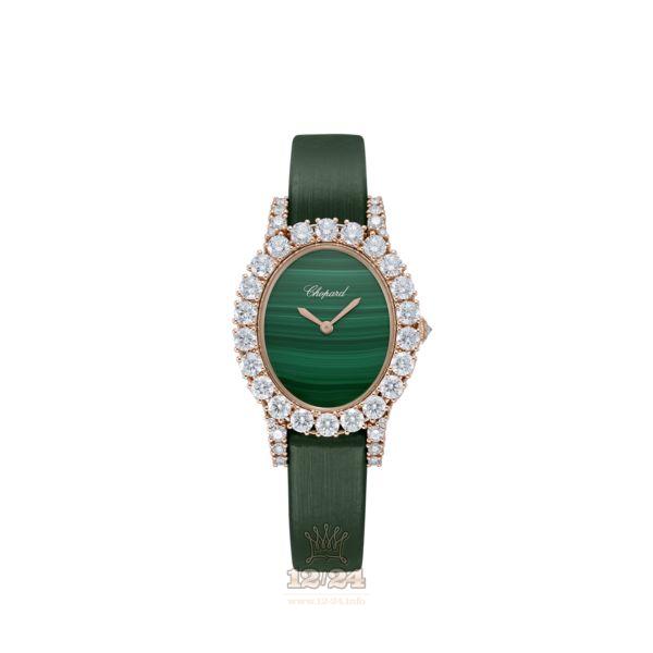 Chopard L Heure du Diamant Watch 139384-5011 29 mm Pink gold Case Green Dial
