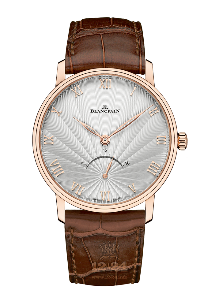 Blancpain Villeret Watch 6653-3642-55B 40 mm Red gold Case Silver Dial