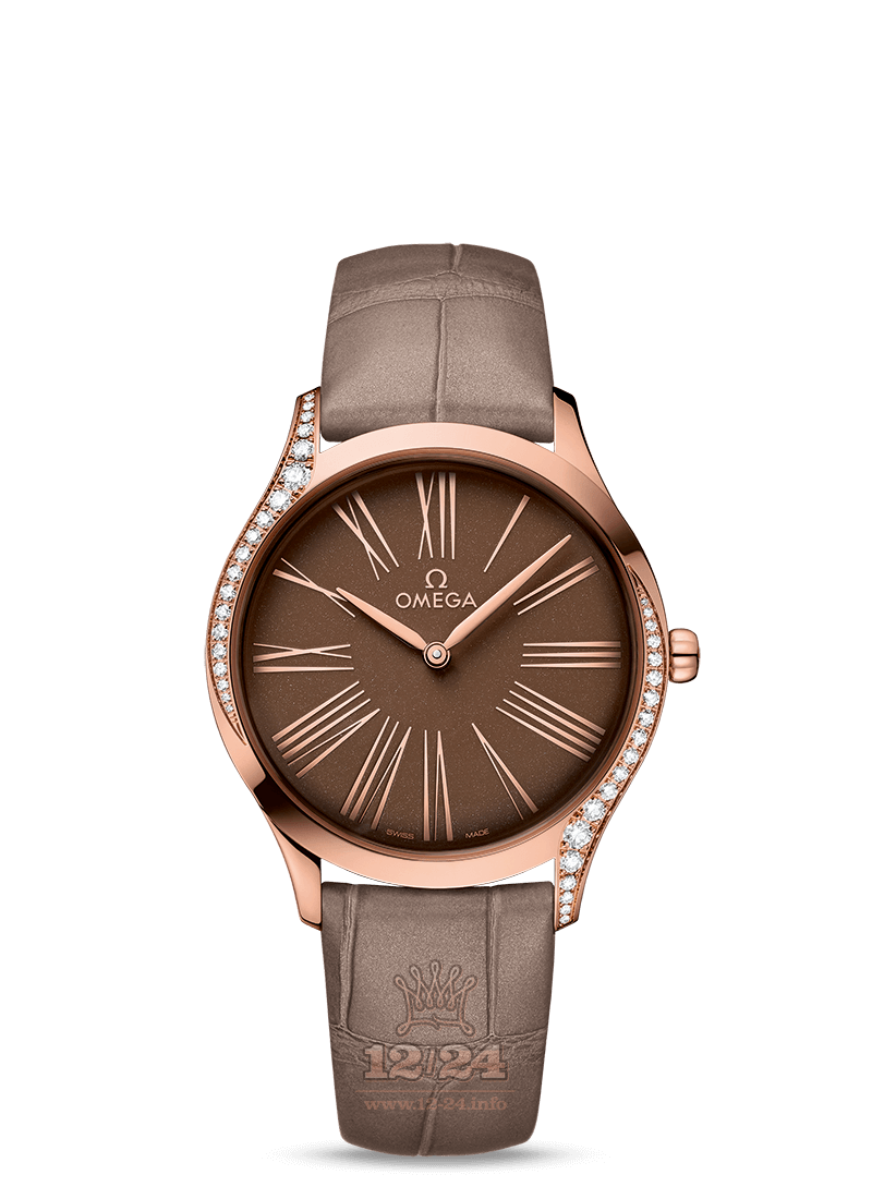 Omega De Ville Watch 428.58.36.60.13.001 36 mm Pink gold Case Brown (chocolate) Dial