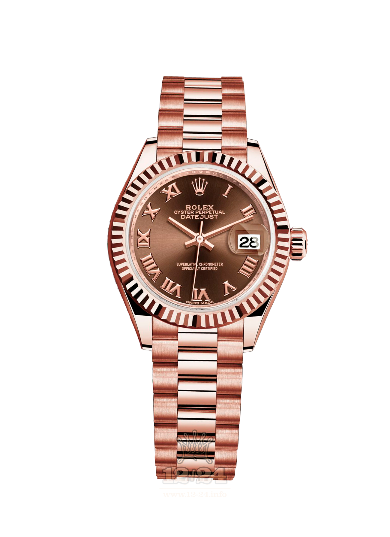Rolex Datejust Watch 279175-0014 28 mm Pink gold Case Brown (chocolate) Dial